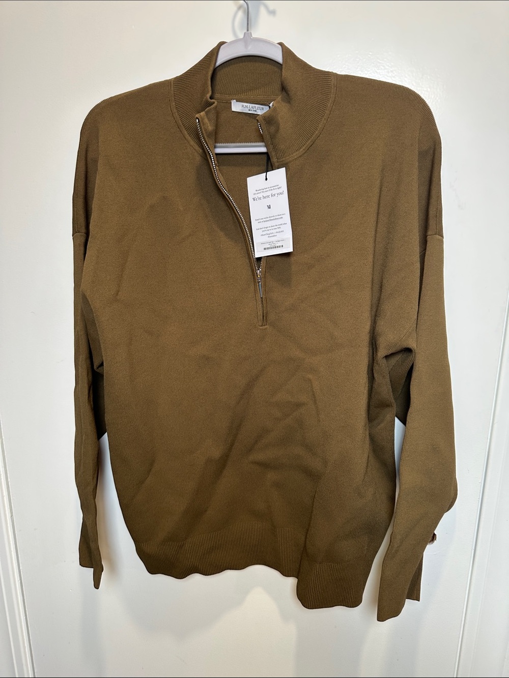 MM Lafleur Women’s Brown Zip-Neck Pullover (04)